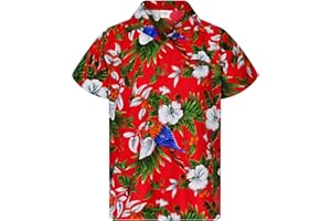 King Kameha | Funky Chemise Hawaïenne | Hommes | XS - 6XL | Manche-Courte | Poche-Avant | Hawaiian-Imprimer | Noël Père| Couleurs variées