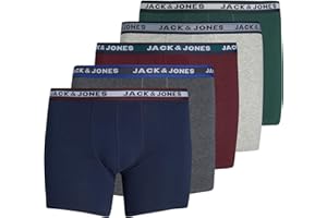 JACK & JONES JACK&JONES PLUS Jacolliver Trunks bokserki męskie, zestaw 5 par, Noos PPLS, szary melanż/szczegóły: Sea Moss-Port royal-Navy Blazer-Light Grey Melange, 7XL