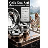 Transformacion 6'lı Paslanmaz &Ccedil;elik Derin Kase Seti 17 cm, Kırılmaz &Ccedil;orba &amp; Yemek Tası, Hafif Kamp, Piknik Outdoor Kasesi 721