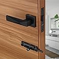 LAPO Aluminum Deluxe Door Locks for Bathroom Door Lock, Balcony - Store Room Mortise Keyless Handle Set with Brass Baby Latch for Home,Office,Hotel | Black Finish | 3 Years Warranty Ro-131