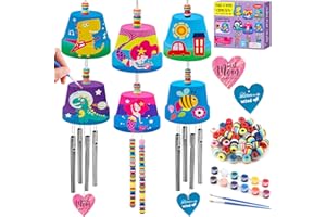 vamei Pintar Carillón de Viento Pintar Juegos para Niños Carillón de Viento para Pintar Creativo Kit Manualidades Niños Regalo Juguetes de Pintura Niños 3+