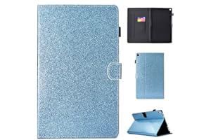 LMFULM® Case for Amazon Fire HD 10 2015/2017 (10,1 Inch) PU Magnetic Cover Shining Case Sleep/Wake Function Stent Function Holster Leather Case Flip Cover for Amazon Fire HD 10 Blue