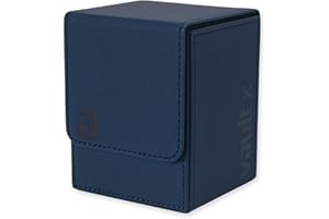 Vault X Deckbox für Trading Cards mit Toploader, 80+ Karten mit Hüllen, Premium Exo-Tec-Material, Kartenaufbewahrungsbox mit Abnehmbarem Magnetdeckel, für MTG Commander, TCG (Blau)