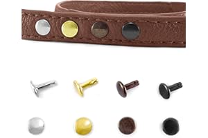 GREEN GRIZZLY 50 pcs - Brass Double Cap Rivets 6 7 9mm Cap Studs Leather Craft Rapid Repair (6 mm - B1T, Oxide Black)