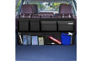 EINESIN Organizer do bagażnika samochodowego, torba do przechowywania, torba do bagażnika samochodowego z mocną, elastyczną strukturą różdżki do SUV-ów