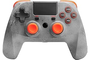 Snakebyte GAMEPAD 4S - grau/orange - Wireless Bluetooth Controller kompatibel mit PlayStation 4 / PS4 Slim/Pro, Analoge Dual Joysticks, Kopfhöreranschluss, Touchpad und Dual Vibration Feedback