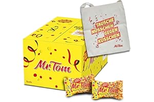 ‎TISE SÜSSWAREN Mr Tom Minis 140 x 15g (2,1Kg) geröstete Erdnüsse mit Karamell einzeln verpackt inkl. Wurfbeutel für Karneval