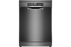 Bosch SMS6ECC12E, Serie 6, Smarter Geschirrspüler Freistehend, 60 cm, Besteckschublade, Spülmaschine Made in Germany, besonders Leise, Extra Trocknen, starke Reinigung, Anti-Fingerprint, Schwarz