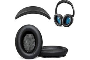 AHG ACCESSORY HOUSE GLOBAL Wymienne nauszniki QC15 / nauszniki QC2 i V2 QC15 opaska na głowę / QC2 poduszka na głowę kompatybilna ze słuchawkami Bose QuietComfort 15 (QC15) i Bose QuietComfort 2 (QC2) (czarna)