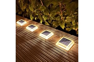 Lacasa Luci Solari Giardino, 4 Pezzi 30LM LED Lampada Solare da Esterno IP68 Impermeabile Luci per Sentieri Auto On/Off Luce Solare per Ponte Passo Percorso Vialetto Scale Cortile, Bianco Caldo 2700K