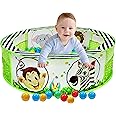 FunBlast Ball Pool for Kids, Foldable Round Zoo Ball Pool Play Tent Kids, Indoor/Outdoor Ball Pit with 50 Balls, Large Size Ball Pool Game for 2-5 Years Old Kids, Boys, Girls (Multicolor)