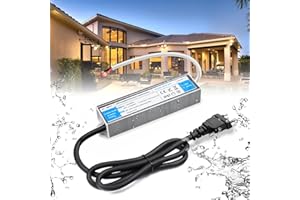 BRIMETI Transformateur 220V 24V Power Supply Alimentation 60W DC LED Driver Continu IP67 Transformer Etanche Extérieur Adaptateur 2.5A Transfo Controleur 220V AC à 24V DC, Pour Ruban LED