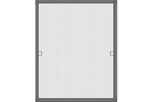 Nematek Fliegengitter Alurahmen Fenster LIGHT, ohne Bohren - Insektenschutz Gitter mit Rahmen Moskitonetz Alu - Mückengitter Fenstergitter Fliegengitter (100 x 130 cm, anthrazit)