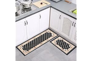 7VSTOHS Set di tappetini da cucina 2 pezzi antiscivolo, tappetini da cucina lavabili e set di tappeti, per corridoio, sala da pranzo, ingresso e set di tappetini per porte, 40x60 + 40x120 cm