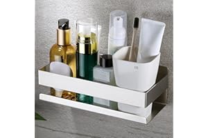 YIGII Duschablage Ohne Bohren – Selbstklebender Badezimmer Organizer aus Rostfreiem Edelstahl, Platzsparende Shampoo Halterung für Dusche mit Großer Kapazität, Silber