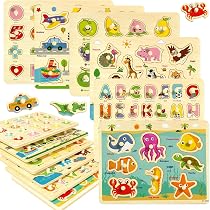 6 Puzzles En Bois Pour Enfants Dès 3 Ans – 30 Pièces Chacun, Thèmes Animaux Et Espace, éducatif Et Sécurisé