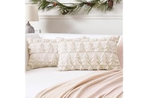 Artscope Zestaw 2 miękkich pluszowych poszewek na poduszki z krótkiej wełny aksamitnej, dekoracyjnych, prostokątnych, luksusowy styl, poszewek na poduszki dekoracyjne na sofę, sypialnię, choinkę