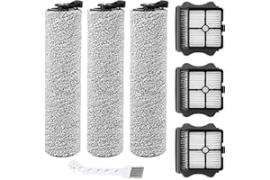 JORAIR iFloor 3 Filtre HEPA et rouleau de brosse compatible avec les aspirateurs secs et humides sans fil Tineco iFloor 3 Breeze Plus et Floor One S3 (3 rouleaux de brosse et 3 filtres d'aspirateur)