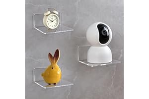 AYESY Mensola da Muro Acrilico, 3 Pezzi Bagno da Parete Moderne Senza Foratura Montaggio Fortemente Mensola Adesiva per Cameretta Cucina Salotto Scaffali Libri Trasparente Acrilico piazza