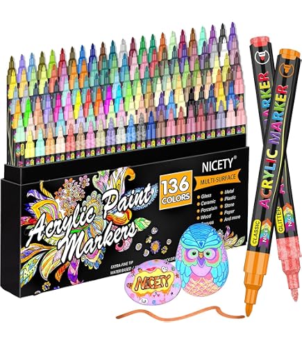 Marqueurs peinture acrylique - 24 couleurs - Marqueurs peinture