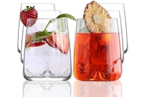 NORDIC SCHILLER LAV Grands Verres à Eau Modernes 590ml, Lot de 6, 100% SANS PLOMB Verres à Vin, Verre à Eau Résistants au Lave-Vaisselle, Verres à Cocktail, Verre Gin Tonic, Verres à Boire, Verres à Pinte