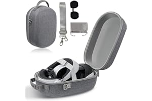 LAAZII Étui de Transport pour PS VR2 Protection, Boite de Rangement pour casque de jeu PSVR2 et contrôleur avec Protecteur de lentilles et bandoulière, EVA Rigide et imperméable léger Sac de voyage