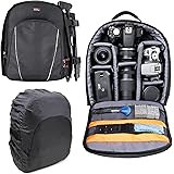 DURAGADGET 14 inch Padded Camera Rucksack Backpack Bag (300 x 240 x 110mm) - Compatible with Canon EOS & PowerShot Range - No