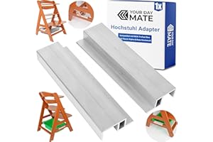 Hochstuhl Adapter, 1 Paar, kompatibel mit Hauck Alpha, Beta, IKEA Trofast, Streben Box Halter aus Aluminium, Halterung für obere wie untere Strebe, für flache und hohe Kunststoff Kisten und Drahtkörbe