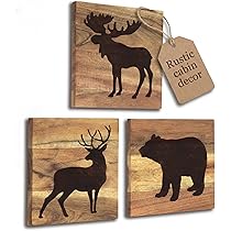 Set di biancheria da letto per letto matrimoniale, stile rustico, con orso, alce e cervi in campagna, per uomini ragazzi e adulti e camera da letto, copripiumino in stile retrò patchwork con