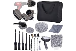 FANTICDE 20Pcs Lot de Brosse Nettoyage Voiture,Kit de Brosse Nettoyage Voiture Interieur Exterieur,Pinceau Detailing Auto,kit de détail de Voiture,Brosse Nettoyage Perceuse Électrique