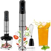 5'i 1 arada 1 arada 1200 W daldırma mikseri, doğrayıcı, &ccedil;ırpıcı, s&uuml;t k&ouml;p&uuml;rt&uuml;c&uuml;, g&uuml;&ccedil;l&uuml; dozaj bardağı, 12 vitesli Turbo kıyma m