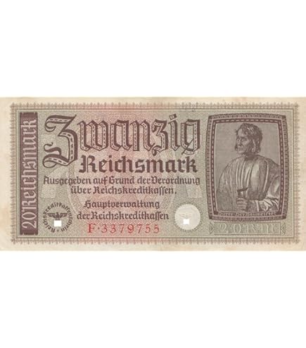 Prophila Collection Banknote German Empire Rosenbg: 65a, Ink Brown, Red Seal Used (III) 1920 2 Mark (money For Collectors - No Means Of Payment - View #6
