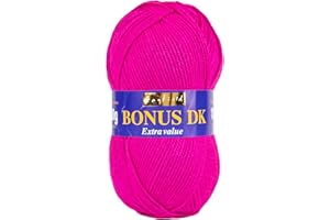 Sirdar Hayfield Bonus DK Double Knitting Yarn, Magenta (564), 100g