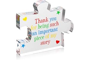 VELENTI Teacher Appreciation Gifts for Women, Men - Thank You Paperweight Acrylic Block Puzzle 3.35 x 2.76 inch - Heartwarming Teacher Gift - Cute Student Teacher Gifts - Novelty Daycare Teacher Gift
