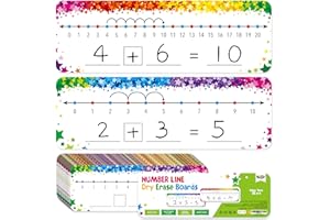 SPRITEGRU 26 PZS Pizarras de Borrado en Seco con Líneas Numéricas, Tablero de Doble Cara Escribible y Borrable - 0-10 en un Lado y 0-20 en el Otro Lado Pizarra Blanca de Matemáticas para el Aula y el Hogar