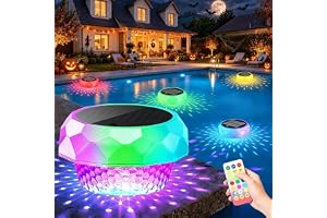 yowin Solcellsdrivna dammpoolbelysning, flytande bubbelpoolbelysning med fjärrkontroll, färgbytende RGB LED-poollampa på solk