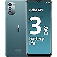 Nokia G11 6.5" HD+ Smartphone with Android 11, 90 Hz Refresh Rate, 18 W Quick Charging Compatible, 3 GB RAM/32 GB ROM, 5050 mAh, 13 MP Triple Camera, Dual SIM - Ice (Renewed)