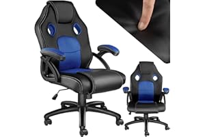 TecTake® Chaise Gaming Fauteuil de Bureau Pivotant Design 360°, Siège Ergonomique avec Accoudoirs, Rembourrage épais, Roulette, Hauteur réglable, Teletravail