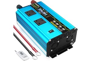 Yinleader Power Inverter 1600W /3200W Pure Sine Wave DC 24V to AC 240V Converter LCD 2 UK Sockets 4 USB ports