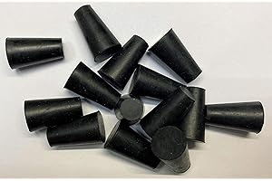 dexierp Protection Force Size #000 Test Tube Laboratory Stopper (Pack of 40) 3/8" 8.5 to 10.5mm Bottle Openning 3/8-24 UNF to 7/16-20 UNF M10 M11 Thread Hole Black Rubber Tapered Plug