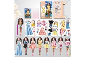 BVI BOOMERVIVI Magnetische Anzieh-Puppen, Anzieh-Papierpuppen für Mädchen Alter 3+, Hübsche Prinzessin-Spiel-Papierpuppen Anzieh-Spielzeug-Set (Prinzessin May Set)