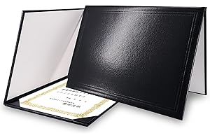 GraduationMall Diploma Cover Certificate Holder Graduation Covers for A4 Paper Classic Smooth Black