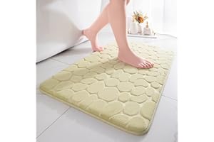 chakme Tappetino da bagno in memory foam, assorbente, per bagno, doccia, bagno, bagno, doccia, antiscivolo, per bagno, soggiorno, 43 x 61 cm, verde chiaro