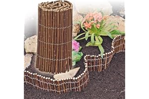 URBN GARDEN Flexible Wooden Willow Garden Lawn Border Edging Decorative Screening Arch Picket Fencing for Elegant Outdoor Landscaping and Enhanced Garden Boundaries