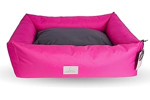 Ligo Buddy - Cuccia per cani Lettino per cani idrorepellente antigraffio in Nylon,realizzata in Italia.Cuscino per Cane, uso interno/esterno. L/XL: 110 X 85 cm, FUCSIA/ANTRACITE