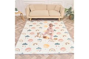 SUPERBE BEBE Alfombra para gatear para bebé, plegable, alfombrar juego, 180 x 200 x 1,5 cm, manta para gatear, alfombrilla de espuma para niños