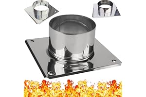 BG INVEST Edelstahl Basis für den Feuerwehr Schornsteinaufsatz Grundplatte Feuerwehr-Schornsteinkappe Kaminaufsatz Kaminhaube Schornstein Kaminplatte Schornsteinplatte Ø 200 mm