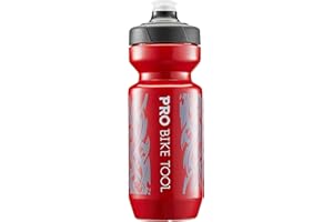Pro Bike Tool Borraccia per bici da 550 ml 19 oz -per tutti i tipi di fitness e ciclismo - Boccaglio in morbido silicone - Valvola a flusso rapido - Easy Squeeze Bidon (Nero)