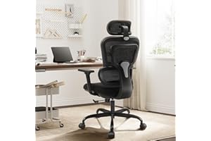 DoChair Silla Oficina Reposabrazos 3D ergonómica Silla Escritorio con Reposacabezas Ajustable y Altura del Respaldo Dinámico