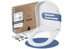 Wilford & Sons PREMIUM Toilettendeckel - WC Sitz mit Absenkautomatik - Klodeckel D-Form weiß - Hochwertige Klobrille, Toilettensitz Klo Deckel abnehmbar, Einfache Reinigung - Toilettenbrille Duroplast